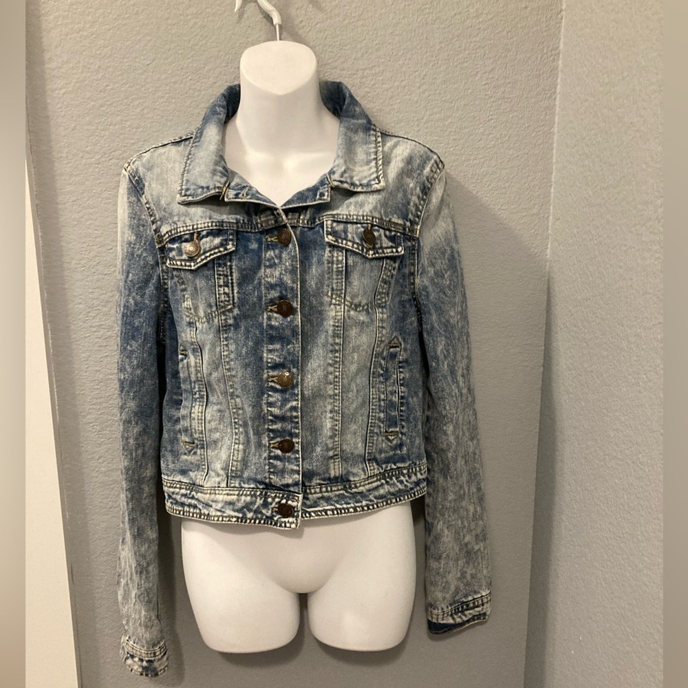 Vintage Y2K Jalate Jeans Acid Wash Denim Jean Button Jacket Size Large